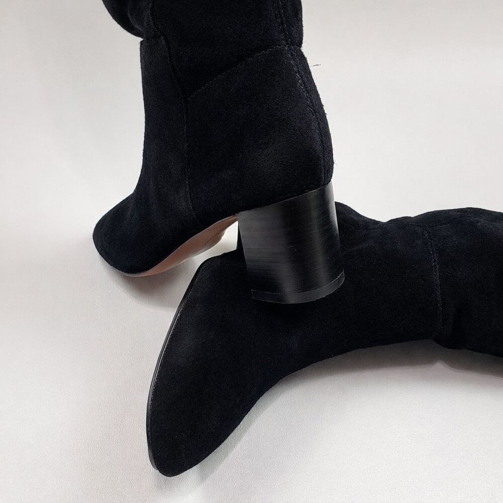 Madewell The Sylvia Over-The-Knee Boot In Suede Women 5.5M True Black Block Heel - Picture 12 of 15